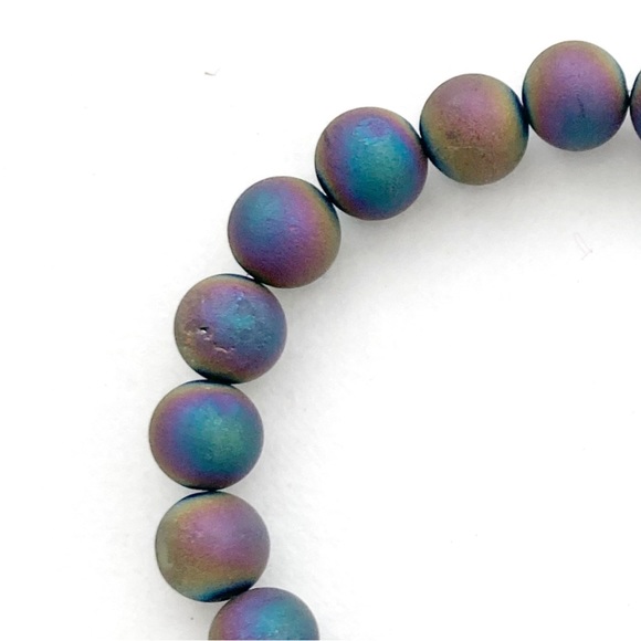 Frosted Druzy Peacock Ore Bracelet - Picture 2 of 9